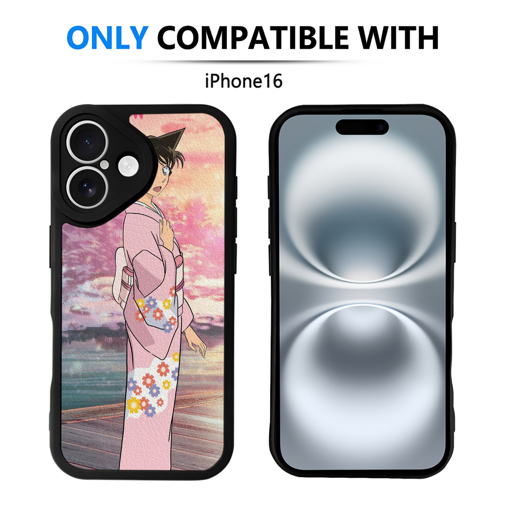 （画像用） 名探偵コナン Detective Conan 【iPhone 16シリーズ対応】シリコンスマホケース（レザー調） 材質：シリコン
